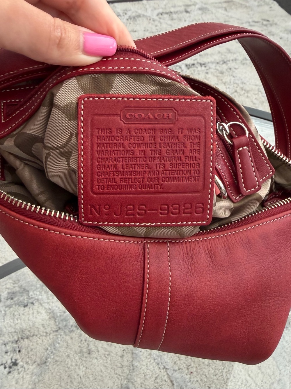 Coach vintage red Leather Shoulder Bag 9326 - Picture 5 of 8